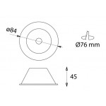 Foco empotrar Konica 84mm, para Lámpara GU10/MR16 Blanco ó Negro en caja de 20 ud a 5,10€/ud